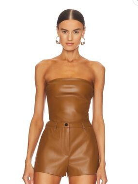 CULTNAKED Bandeau Top in Choco Leather